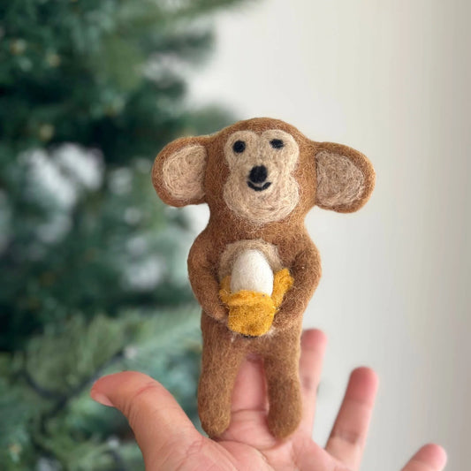 Wool Felt Finger Puppet - Monkey