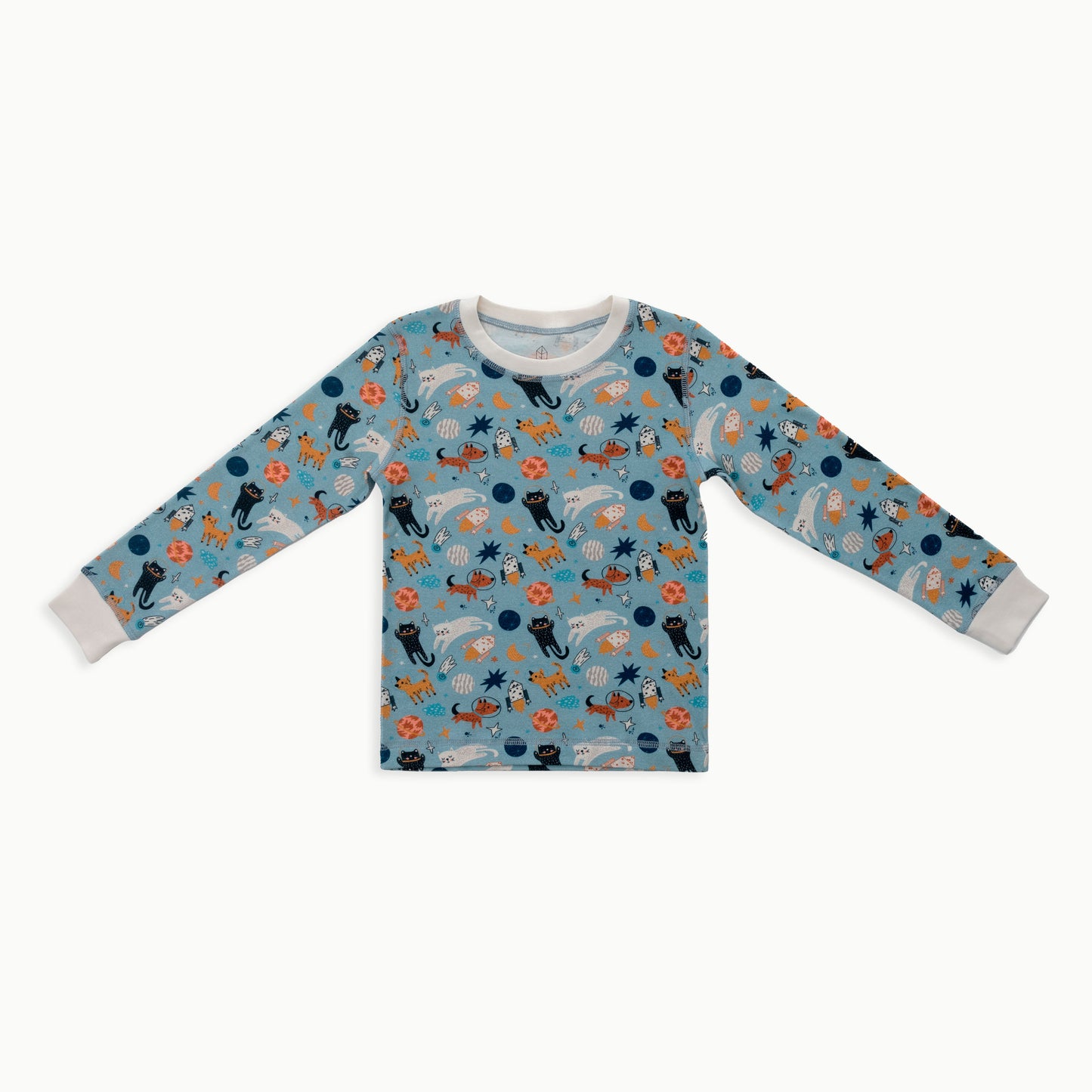 Organic Cotton Long-Sleeve Pajamas | Space Cats