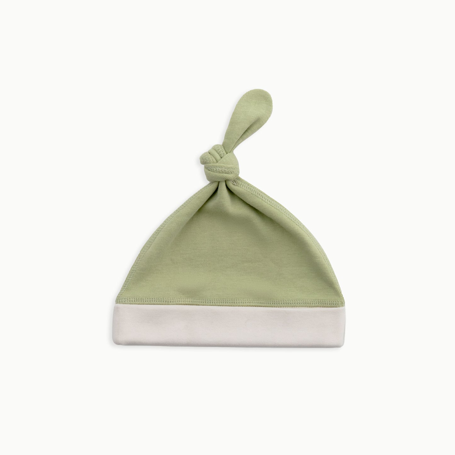 Organic Cotton Baby Knotted Hat | Striped + Solid Green