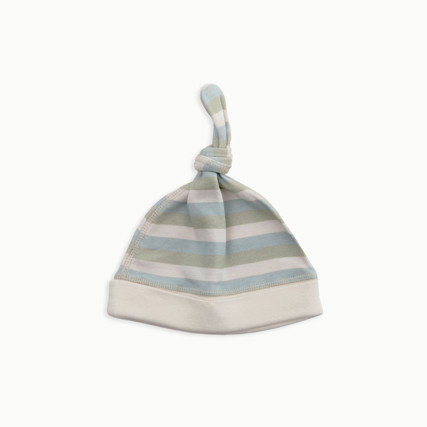 Organic Cotton Baby Knotted Hat | Striped + Solid Green
