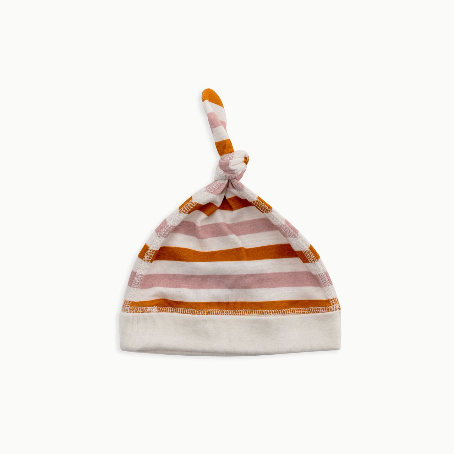 Baby Knotted Hat | Striped + Solid Pink