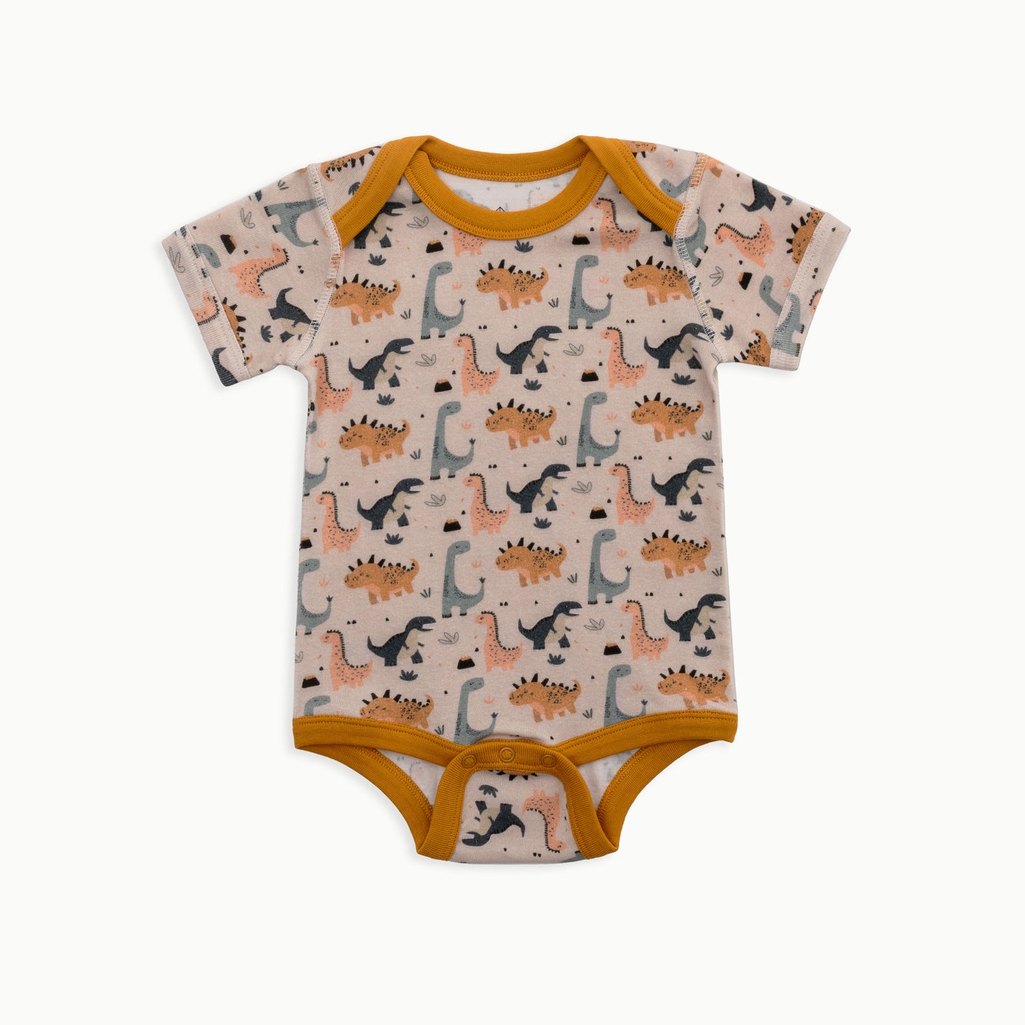 Baby Short Sleeve Bodysuit, 2-Pack | Dinosaur + Solid Green