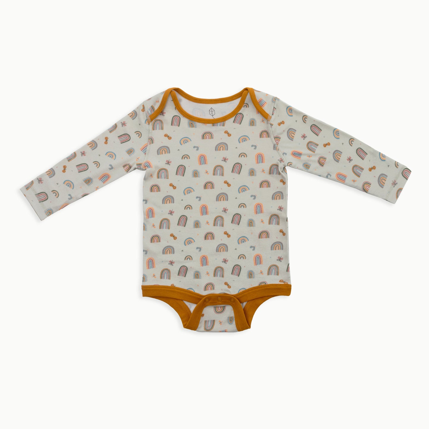 Organic Cotton Baby Long Sleeve Bodysuit, 2-Pack | Rainbows + Striped