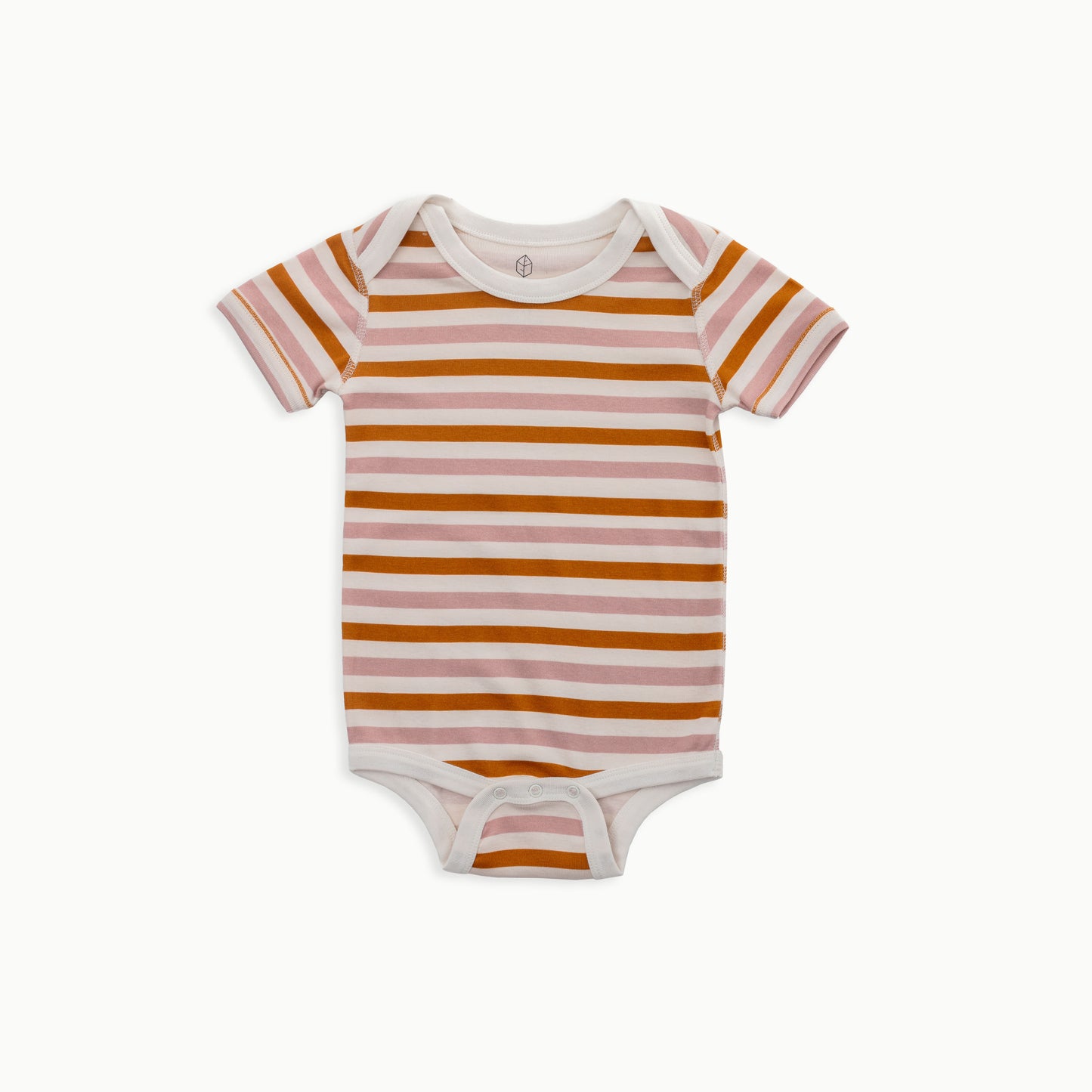 Organic Cotton Baby Short Sleeve Bodysuit, 2-Pack | Rainbows + Striped