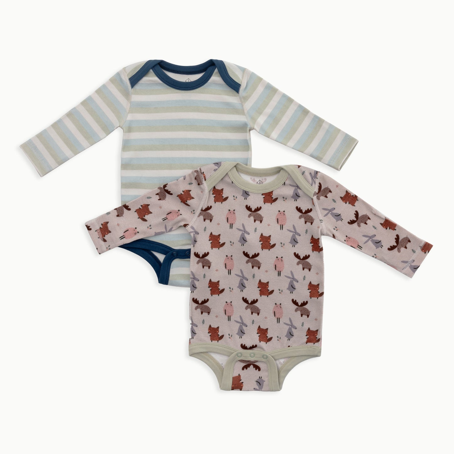 Organic Cotton Baby Long Sleeve Bodysuit, 2-Pack | Woodland + Striped