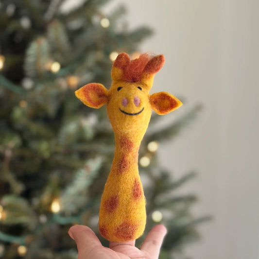 Wool Felt Finger Puppet - Giraffe