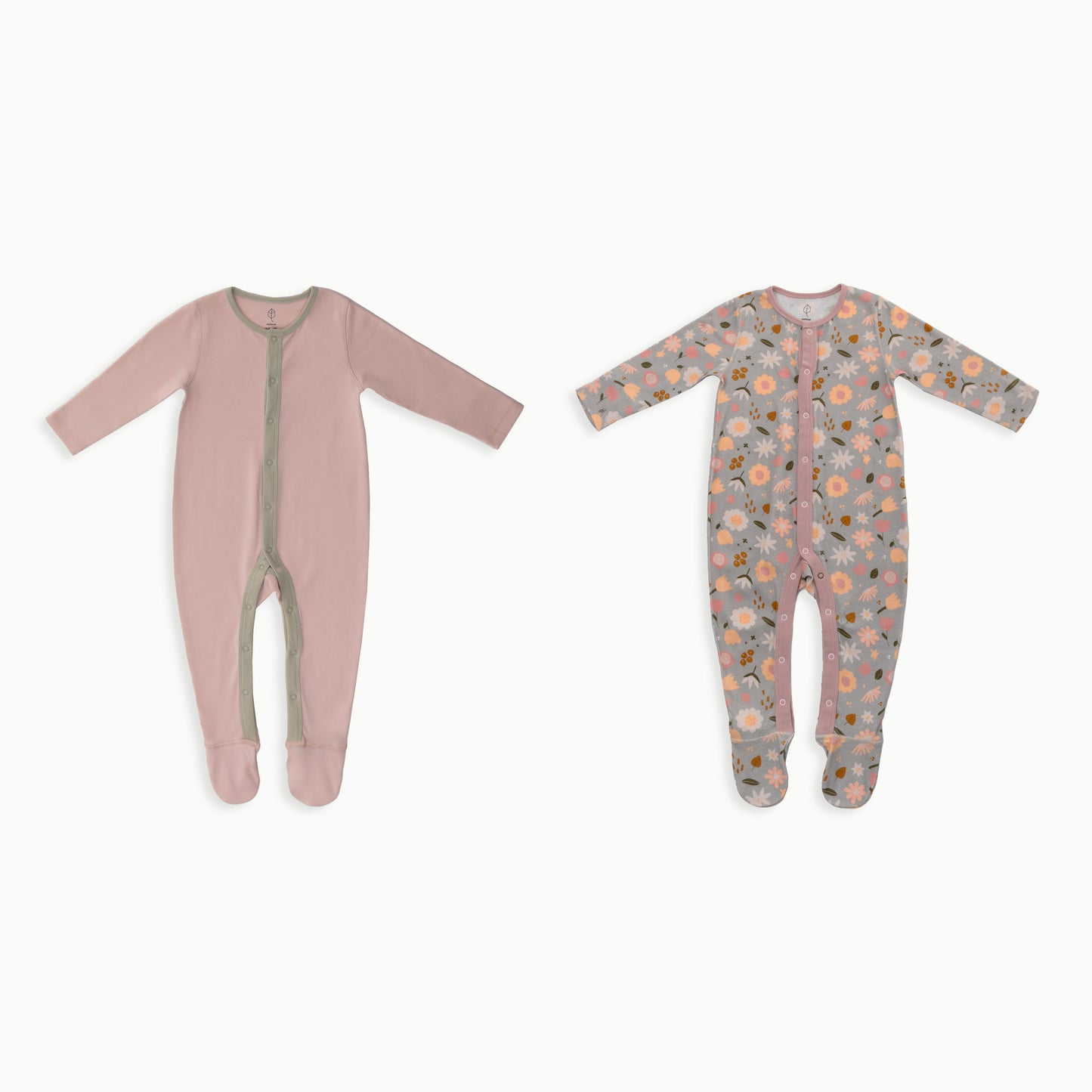 Baby Sleeper, 2-Pack | Flowers + Solid Pink