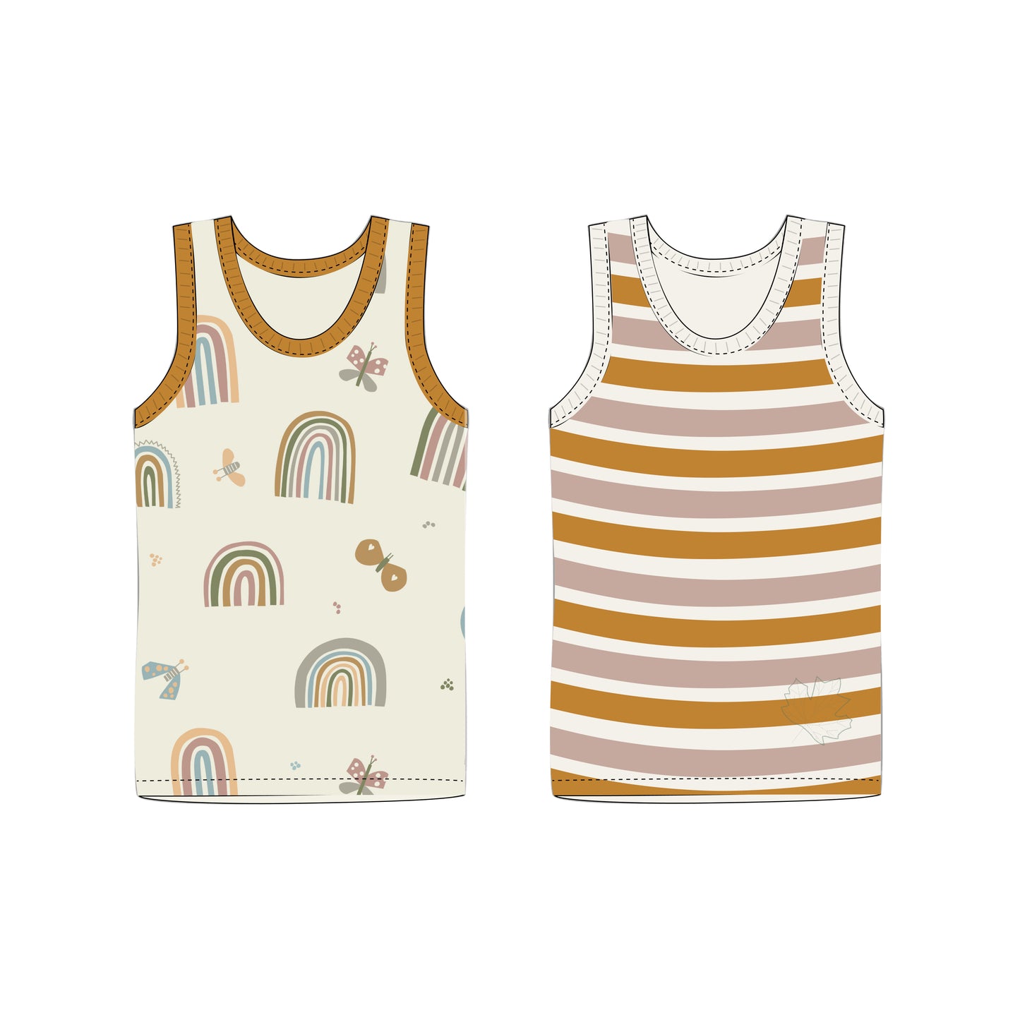 Girls' Tank, 2-Pack | Rainbow + Striped