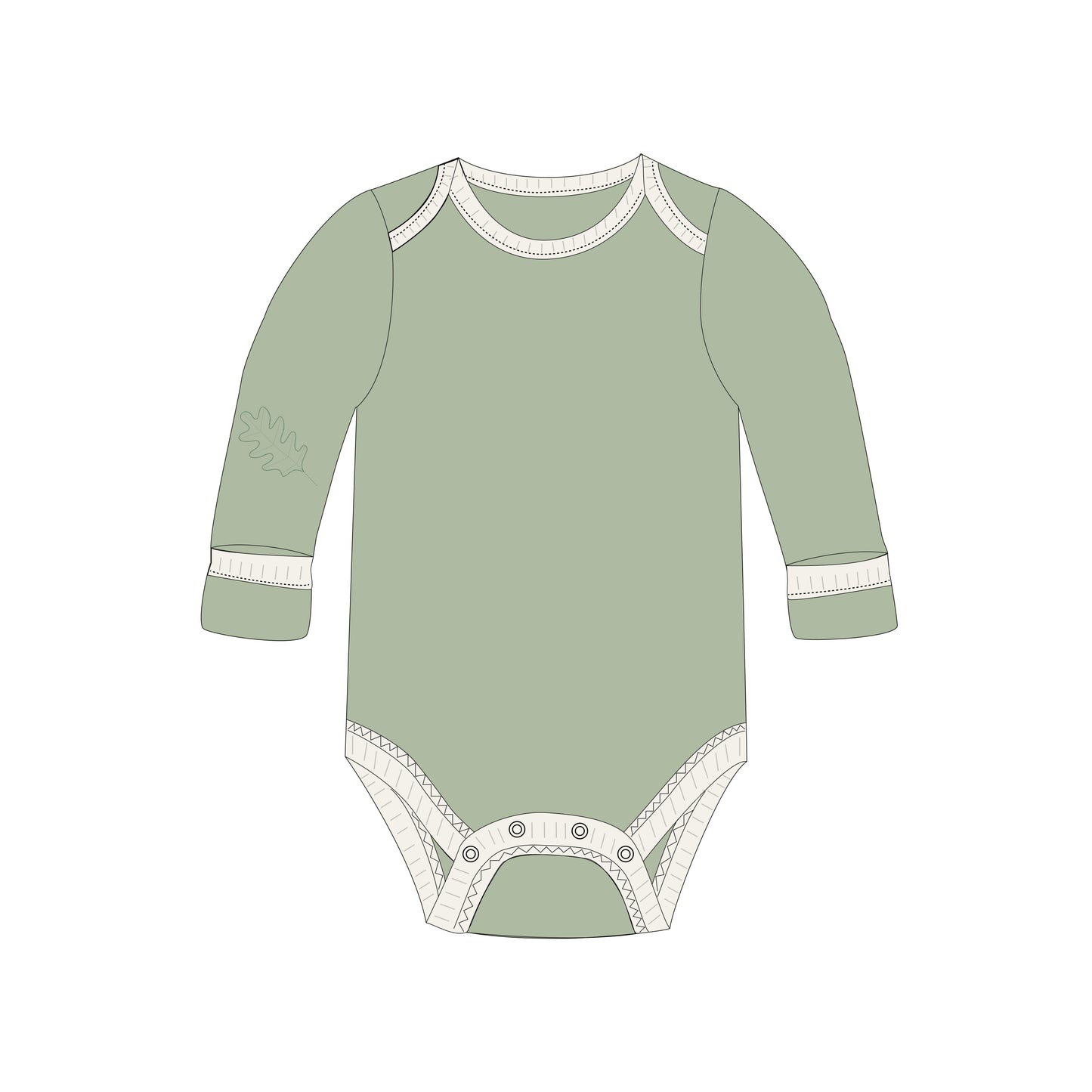 Baby Long Sleeve Bodysuit, 2-Pack | Dinosaur + Solid Green