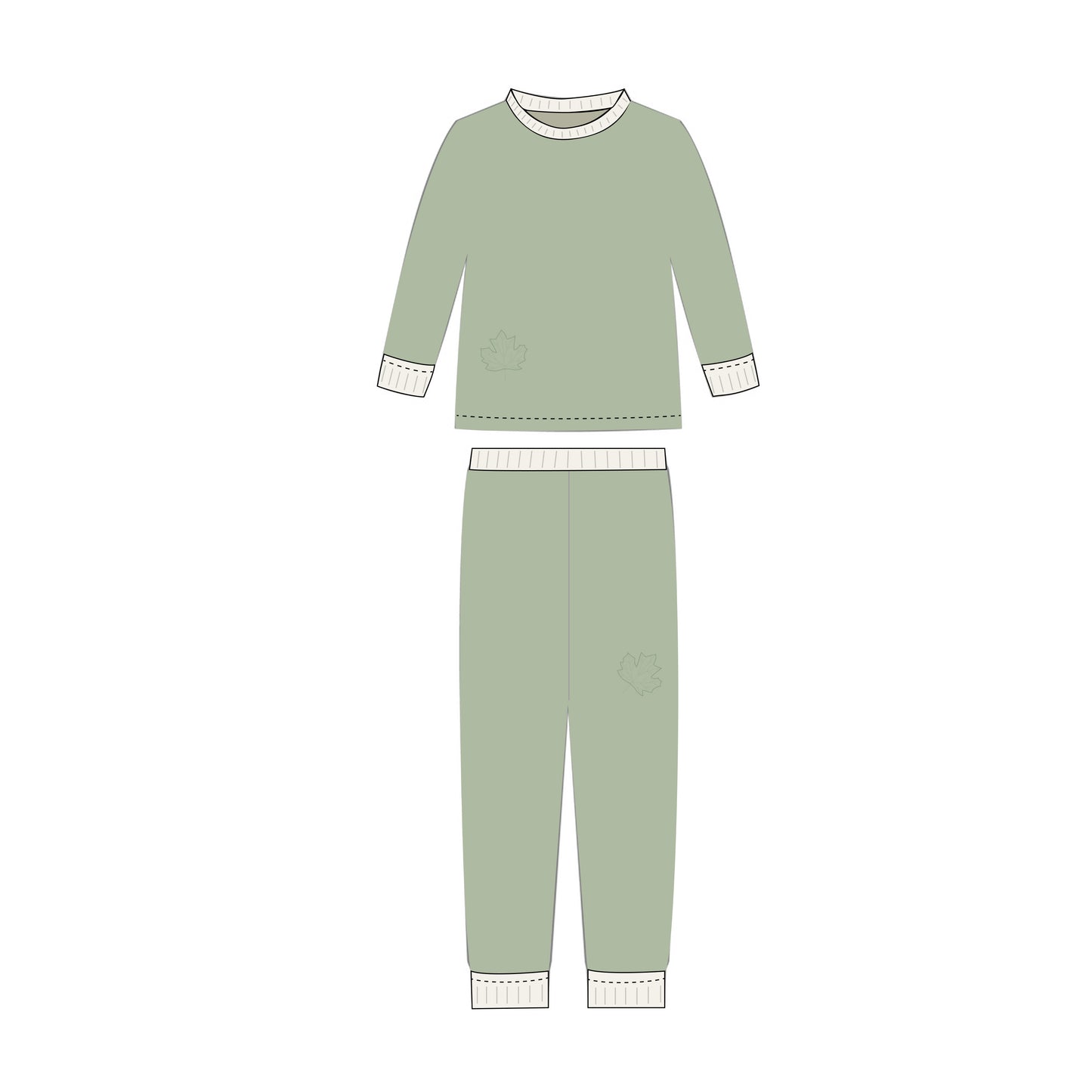 Boys' Long-Sleeve Pajamas | Solid Green