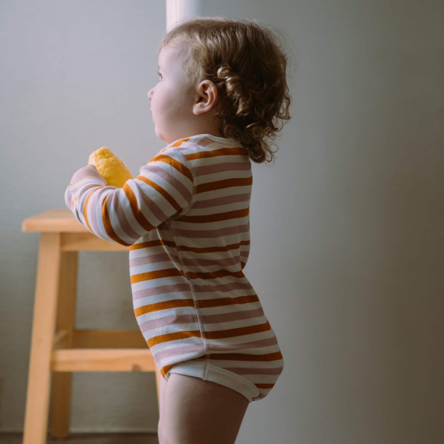 Organic Cotton Baby Long Sleeve Bodysuit, 2-Pack | Rainbows + Striped