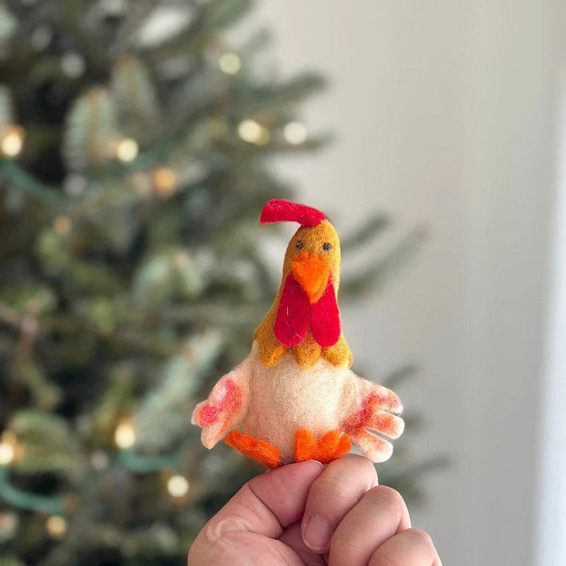 Wool Felt Finger Puppet - Rooster