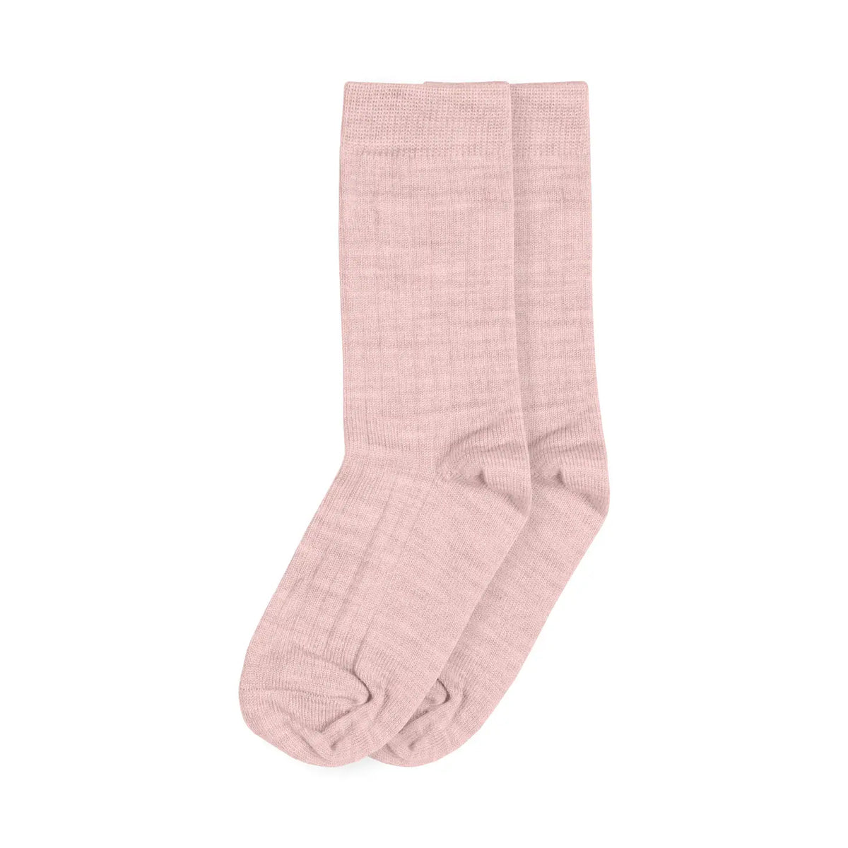 PREORDER: Merino Lightweight Ribbed Wool Kids' Crew Socks in Pink