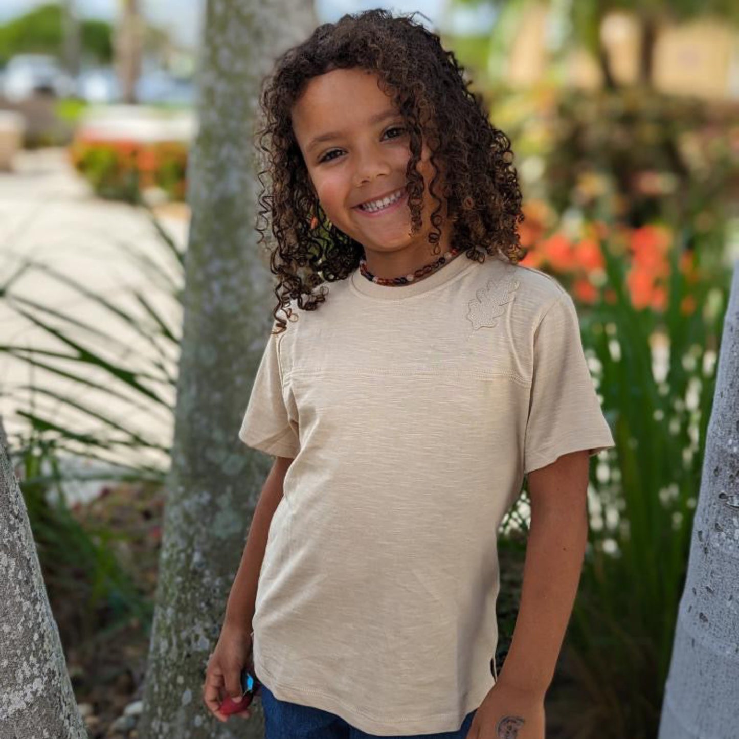 Organic Cotton Oak Tee in Sand