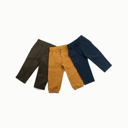 Organic Cotton & Linen Essential Pants (Bundle of 3)