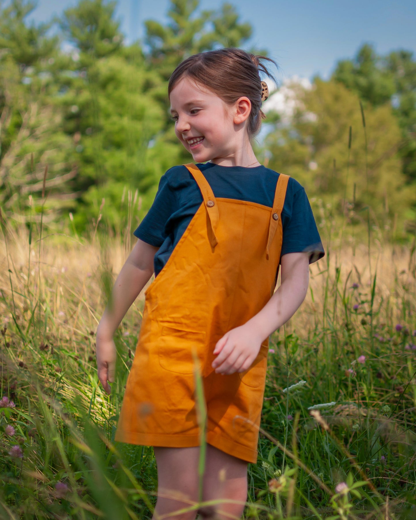Organic Cotton Ginkgo Romper in Tassel
