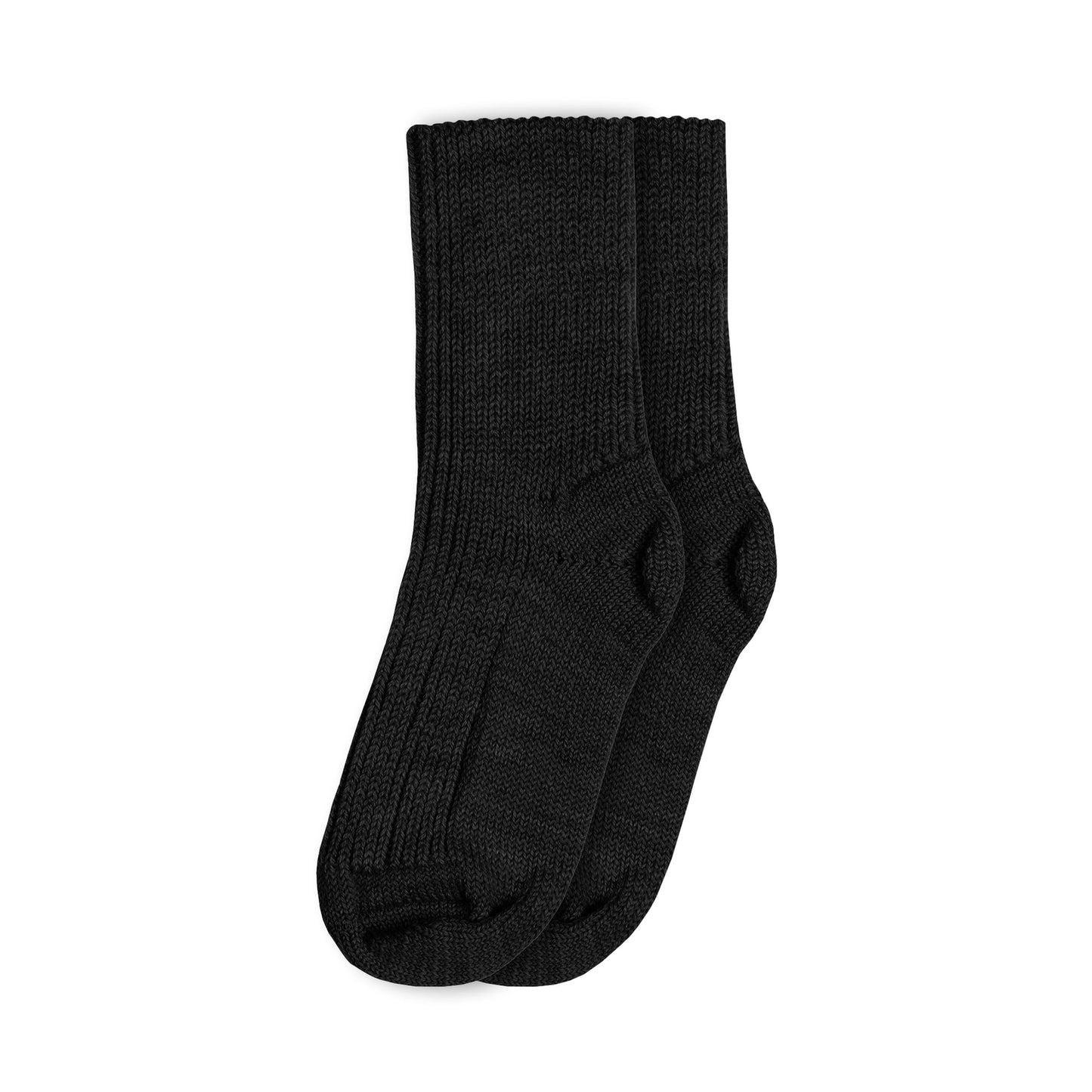 Menique 95% Merino Thick Ribbed Wool Kids' Socks in Black