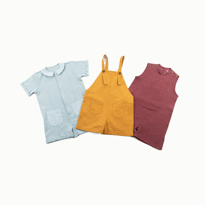 Organic Cotton & Linen Essential Rompers (Bundle of 3)