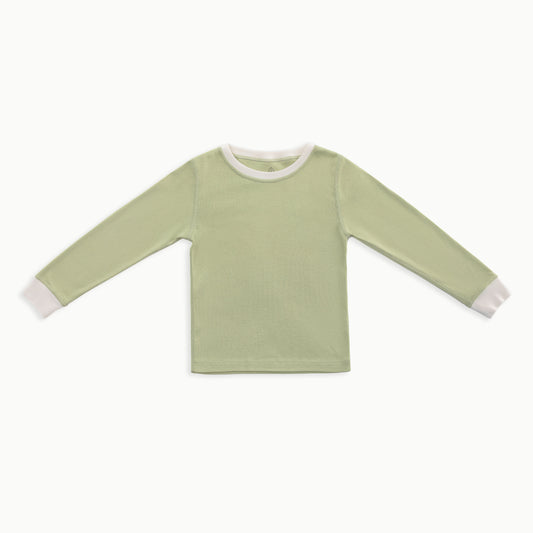 Organic Cotton Long-Sleeve Pajama Bundle | Woodland + Solid Green