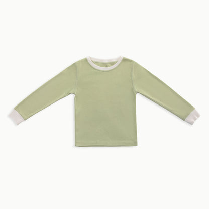 Organic Cotton Long-Sleeve Pajama Bundle | Woodland + Solid Green