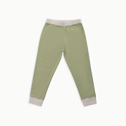 Organic Cotton Long-Sleeve Pajama Bundle | Woodland + Solid Green