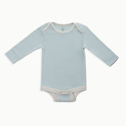 Organic Cotton Baby Long Sleeve Bodysuit, 2-Pack | Space Cats + Solid Blue