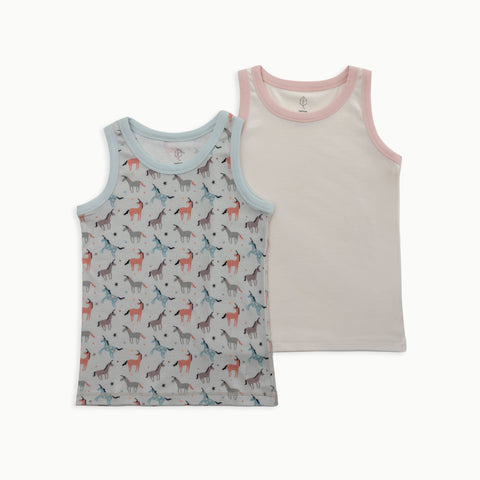 Organic Cotton Tank, 2-Pack | Unicorn + Solid Cream