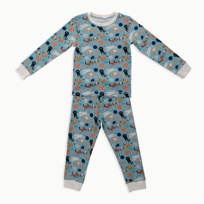 Organic Cotton Long-Sleeve Pajamas | Space Cats