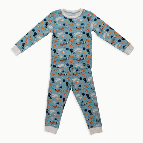 Organic Cotton Long-Sleeve Pajamas | Space Cats