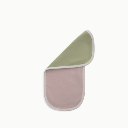 Organic Cotton Baby Burp Cloths, 3-Pack | Pink + Solid Green