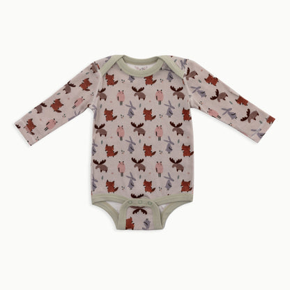 Organic Cotton Baby Long Sleeve Bodysuit, 2-Pack | Woodland + Striped