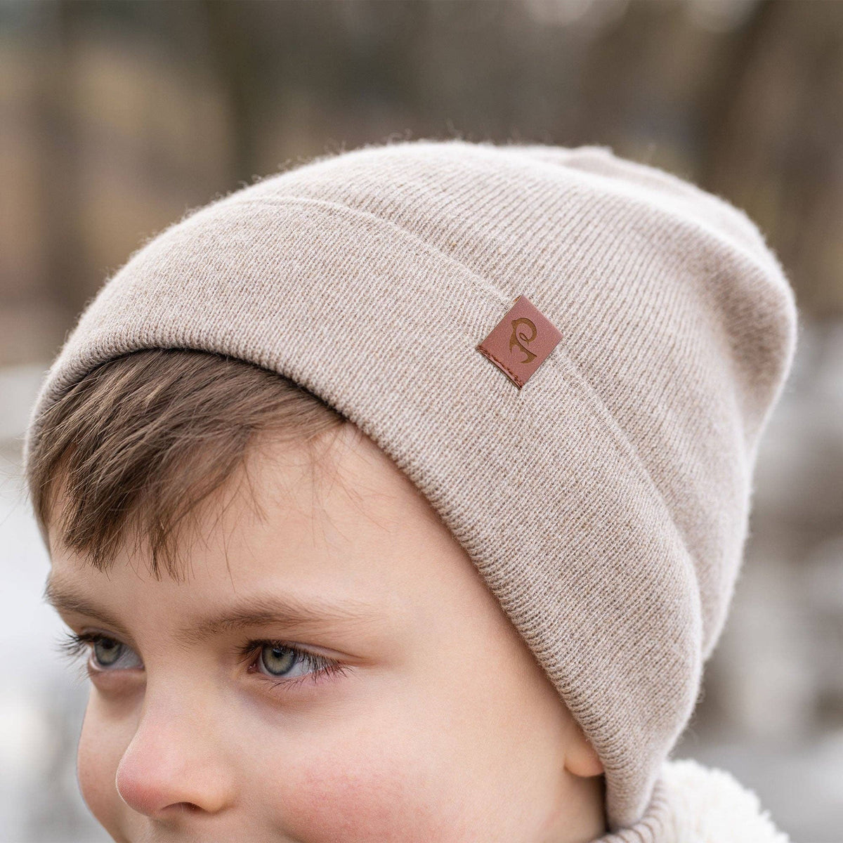 Kids' Beanie Knitted Merino & Cashmere: Creamy beige