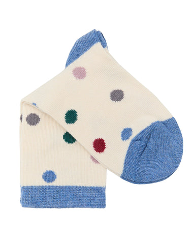 Leela Cotton 98% Organic Cotton Kids Crew Socks, 6-Pack | Polka Dot