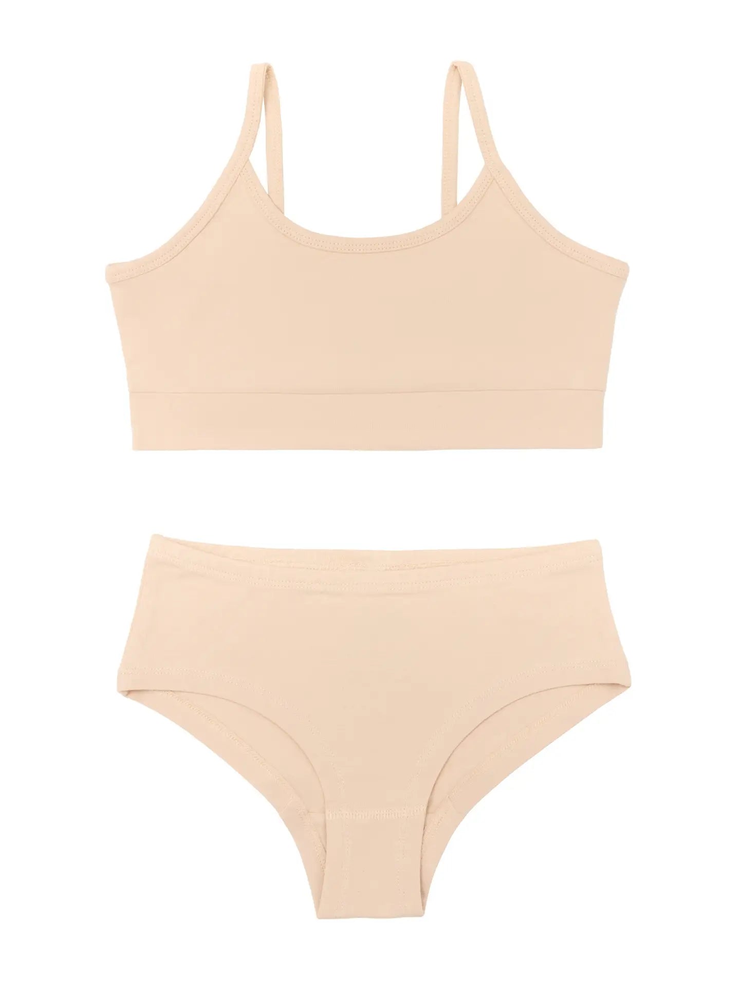 Leela Girls’ Bralette & Hipster Set – Beige