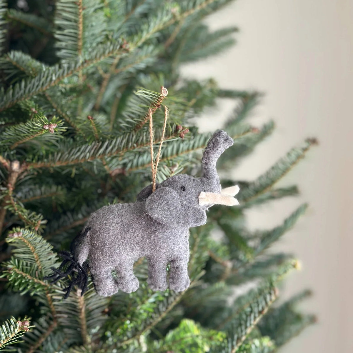Wool Felt Tree Ornament - Elephant