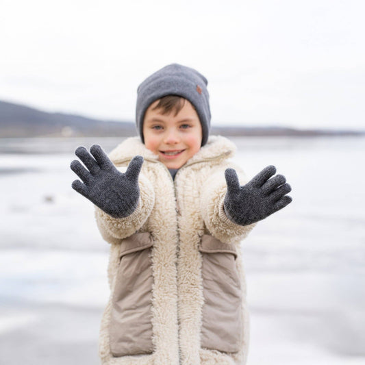 Menique Kids' Knit Gloves Cashmere Blend: Creamy Beige