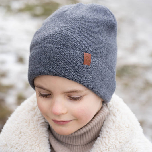 Kids' Beanie Knitted Merino & Cashmere: Creamy beige