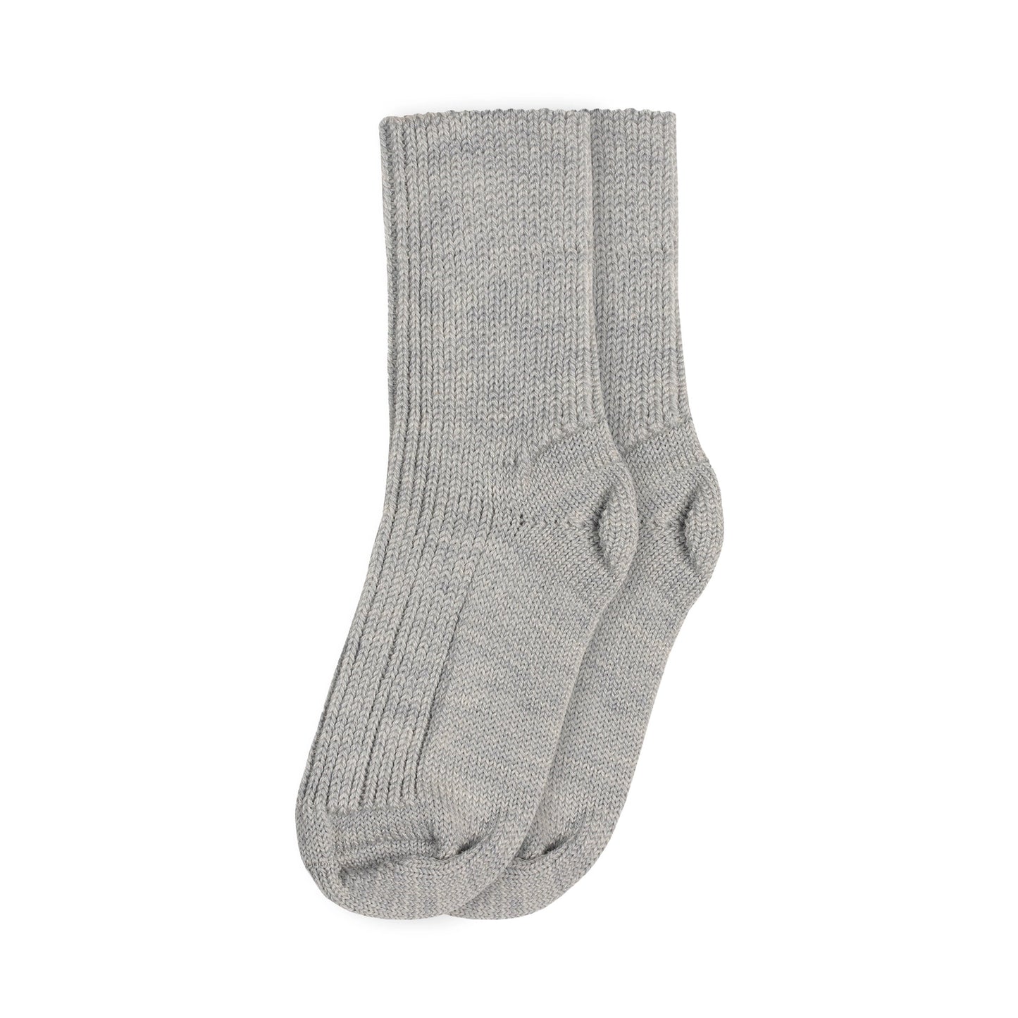 Menique 95% Merino Thick Ribbed Wool Kids' Socks in Light Grey