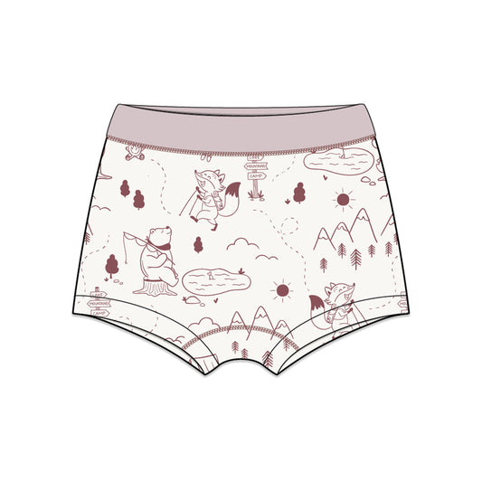 PREORDER | Organic Cotton Boy Short Briefs for Girls | Multi-pack | 5 colors | Berry Hues