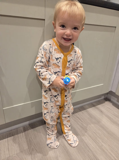 Organic Cotton Baby Sleeper, 2-Pack | Dinosaurs + Solid Green