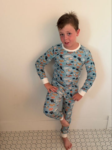 Organic Cotton Long-Sleeve Pajamas | Space Cats