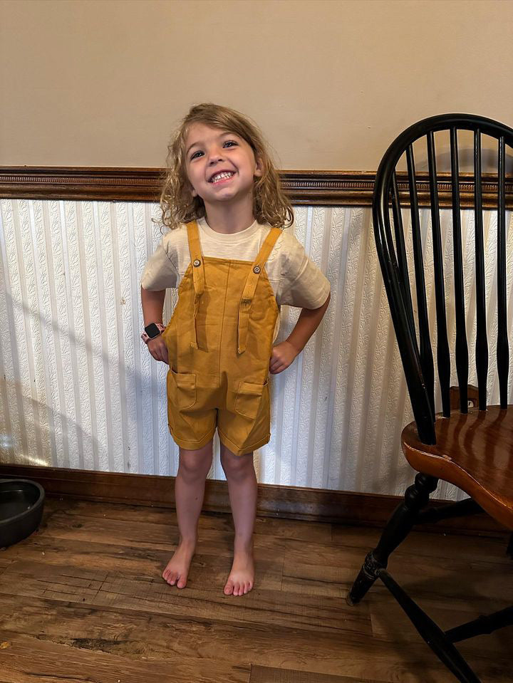 Organic Cotton Ginkgo Romper in Tassel