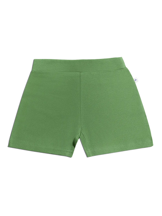 Leela Cotton Organic Cotton Pull On Short in Moss Green
