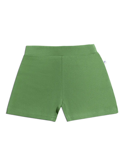 Leela Cotton Organic Cotton Pull On Short in Moss Green