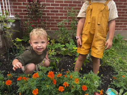 Organic Cotton Ginkgo Romper in Tassel