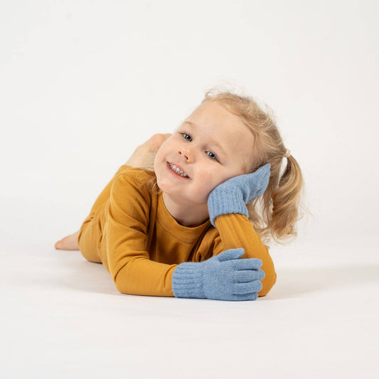 Menique Kids' Knit Gloves Cashmere Blend: Dark Gray