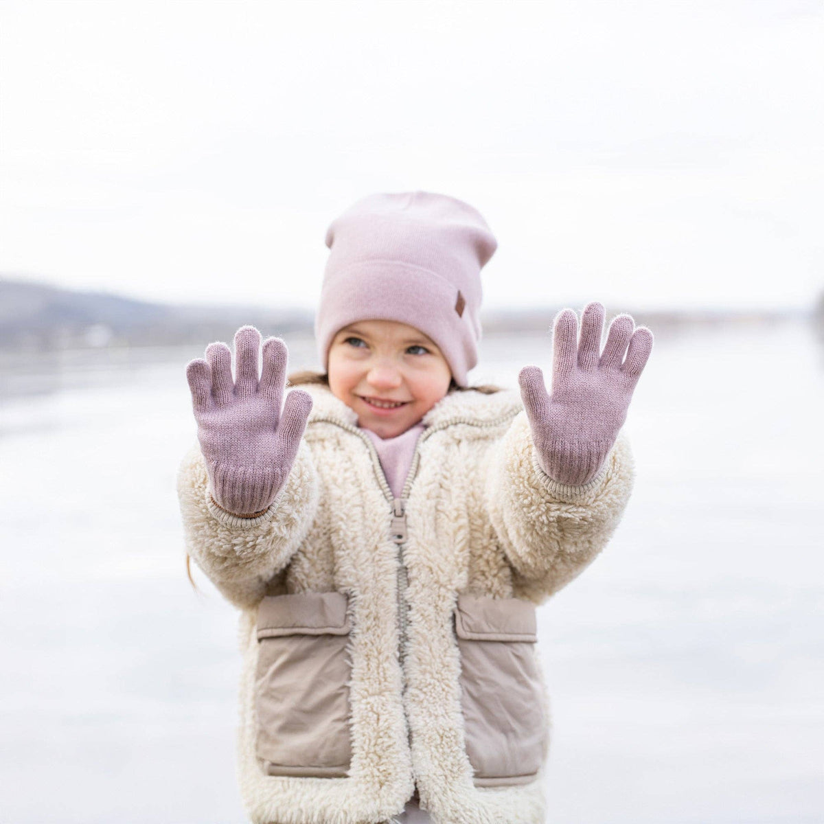 Menique Kids' Knit Gloves Cashmere Blend: Dark Gray