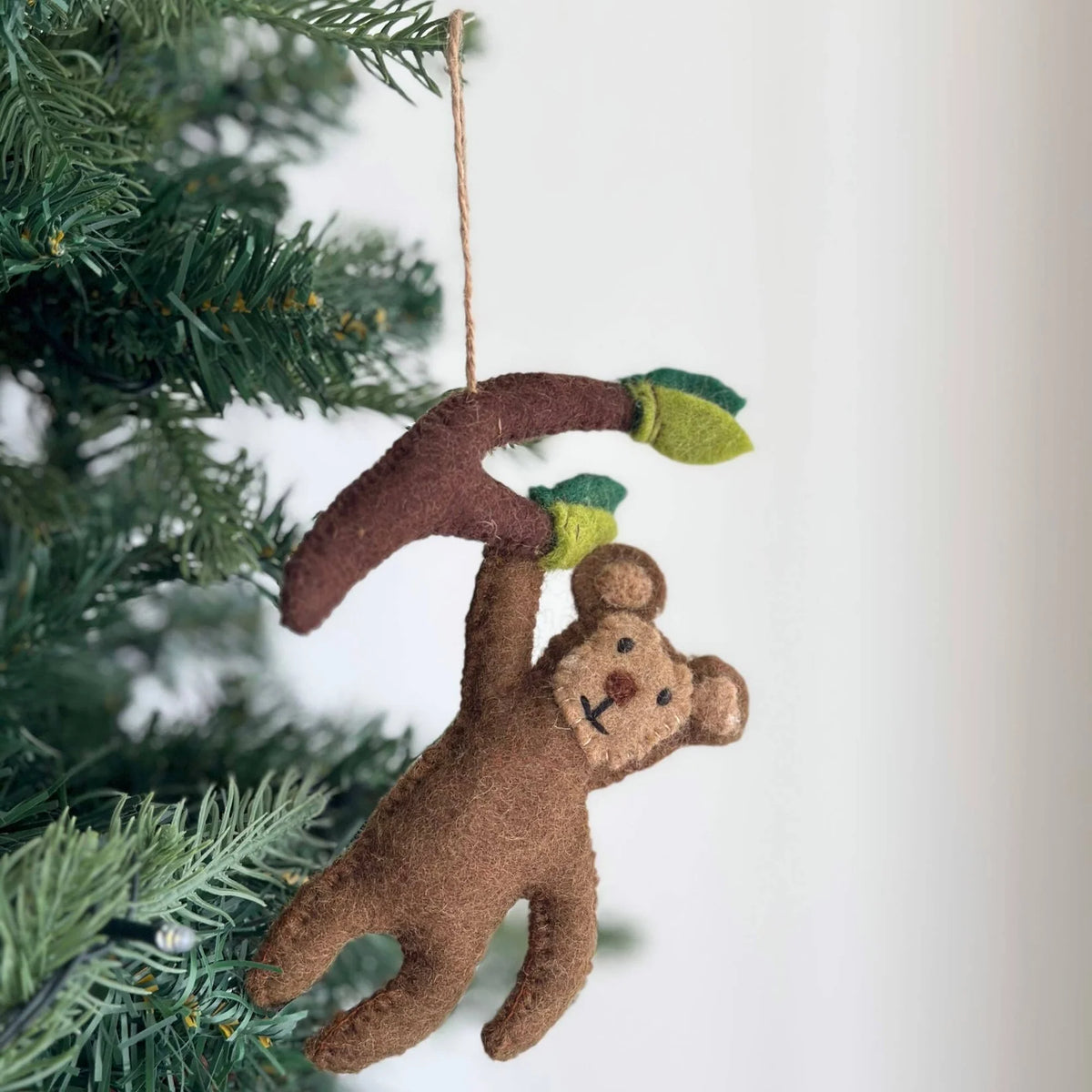 Wool Felt Tree Ornament - Monkey