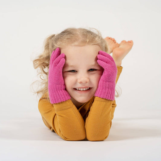 Menique Kids' Knit Gloves Cashmere Blend: Dark Gray