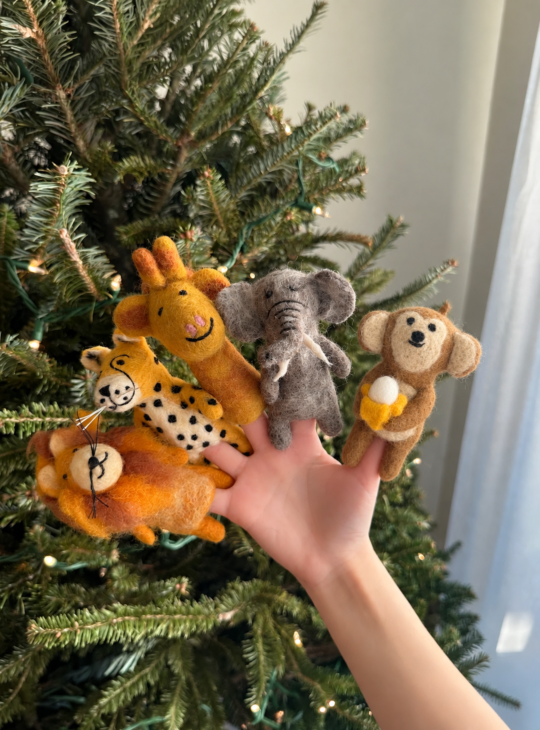 Wool Felt Finger Puppet - Safari - Set of 5